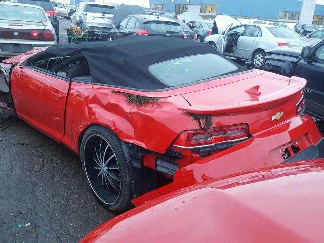 2G1FD3D3XF9237381 - 2015 CHEVROLET CAMARO LT RED photo 3