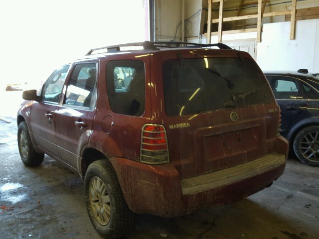 4M2YU57146KJ06705 - 2006 MERCURY MARINER RED photo 3