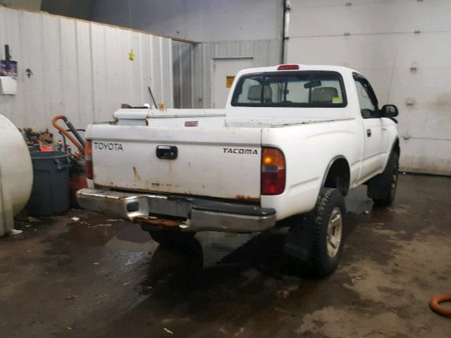 4TAPM62N1YZ671372 - 2000 TOYOTA TACOMA WHITE photo 4