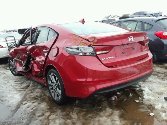 5NPD84LF4HH025757 - 2017 HYUNDAI ELANTRA SE RED photo 3