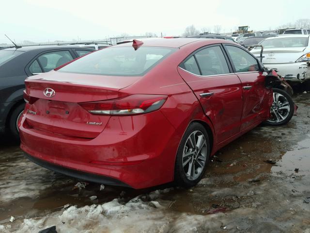 5NPD84LF4HH025757 - 2017 HYUNDAI ELANTRA SE RED photo 4