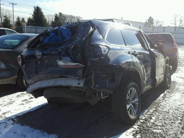 5TDJKRFHXFS142328 - 2015 TOYOTA HIGHLANDER BLUE photo 4