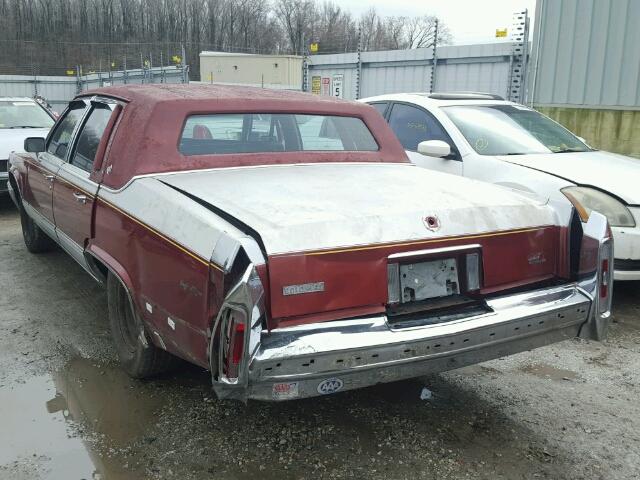 1G6DW54EXMR724026 - 1991 CADILLAC BROUGHAM RED photo 3