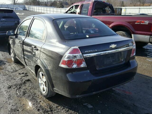 KL1TD56617B138307 - 2007 CHEVROLET AVEO BASE CHARCOAL photo 3