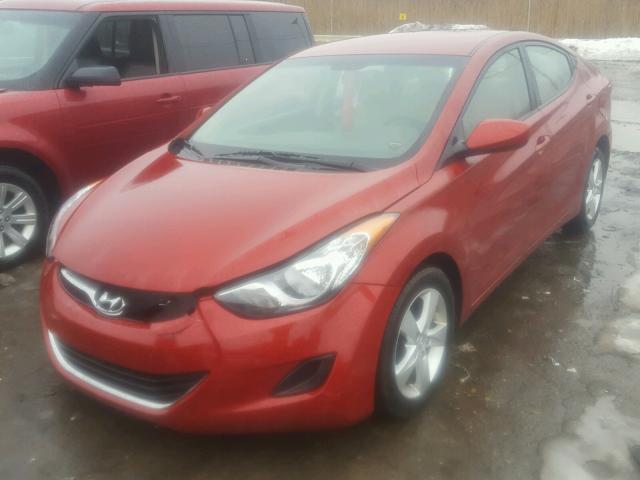 KMHDH4AE9BU106028 - 2011 HYUNDAI ELANTRA GL RED photo 2