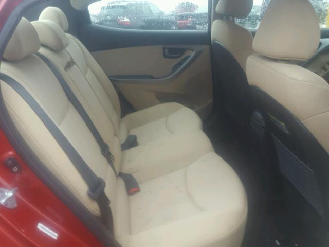 KMHDH4AE9BU106028 - 2011 HYUNDAI ELANTRA GL RED photo 6