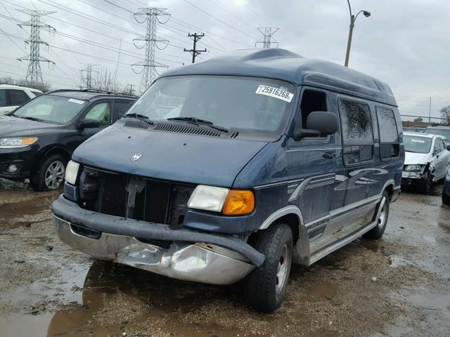 2B6HB11Y61K537287 - 2001 DODGE RAM VAN B1 GREEN photo 2