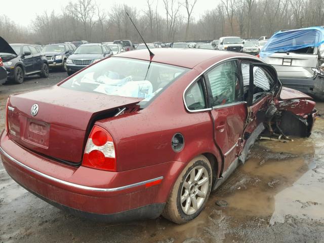 WVWPD63B04P042040 - 2004 VOLKSWAGEN PASSAT GLS RED photo 4