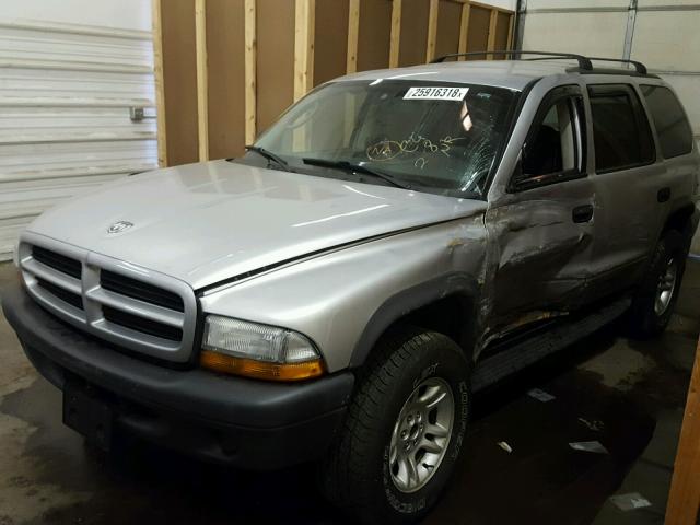 1D4HS38N53F593454 - 2003 DODGE DURANGO SP SILVER photo 2