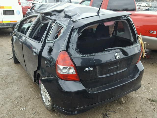 JHMGD38657S048040 - 2007 HONDA FIT S BLACK photo 3