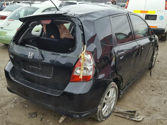 JHMGD38657S048040 - 2007 HONDA FIT S BLACK photo 4