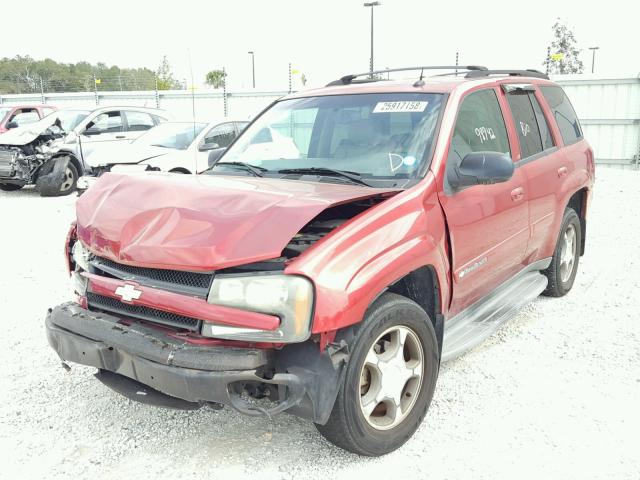 1GNDS13S442173469 - 2004 CHEVROLET TRAILBLAZE BURGUNDY photo 2