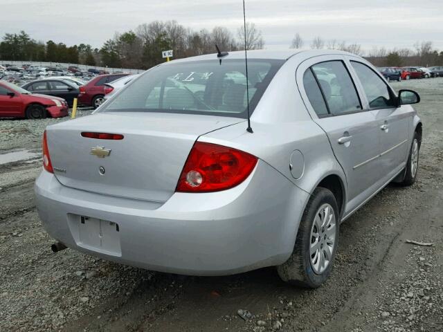 1G1AB5F5XA7207432 - 2010 CHEVROLET COBALT LS SILVER photo 4