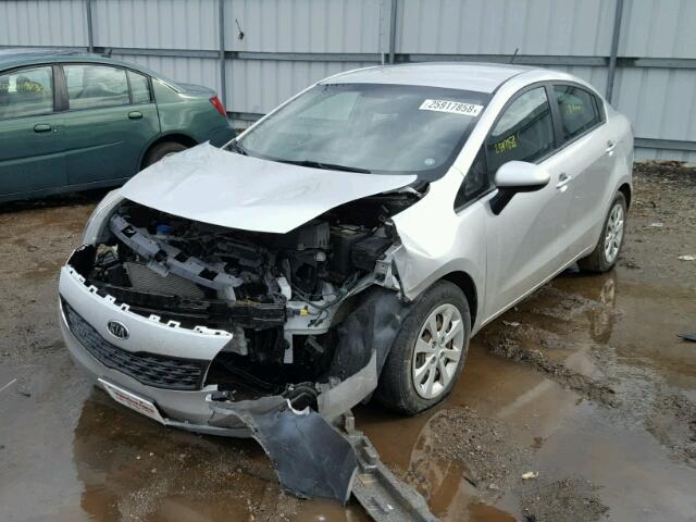 KNADM4A33C6091558 - 2012 KIA RIO LX SILVER photo 2