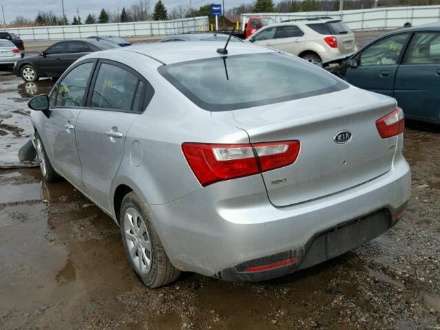 KNADM4A33C6091558 - 2012 KIA RIO LX Արծաթագույն լուսանկար 3