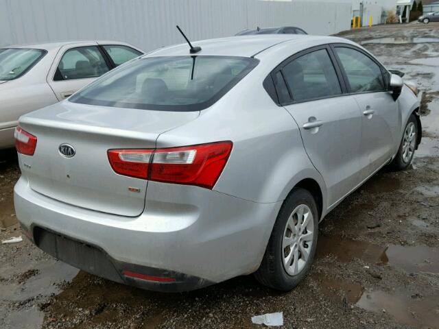 KNADM4A33C6091558 - 2012 KIA RIO LX SILVER photo 4