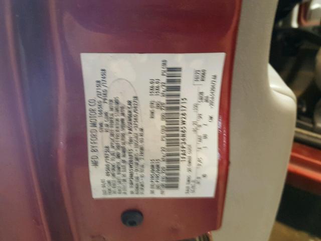 1FAFP34N85W281715 - 2005 FORD FOCUS ZX4 RED photo 10