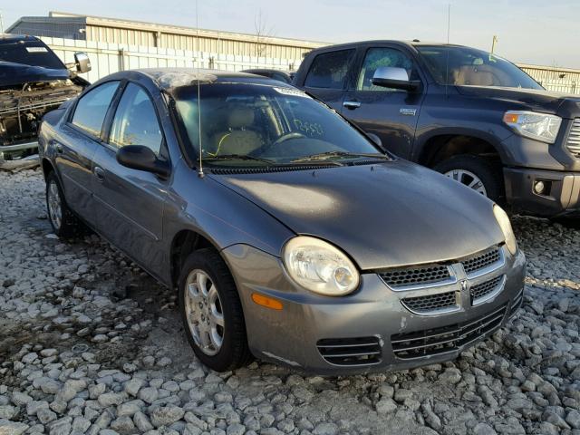 1B3ES56C75D230618 - 2005 DODGE NEON SXT GRAY photo 1