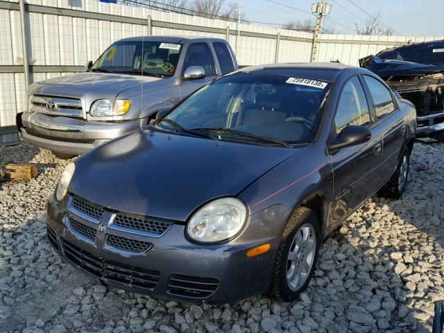 1B3ES56C75D230618 - 2005 DODGE NEON SXT GRAY photo 2