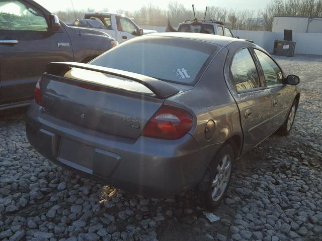 1B3ES56C75D230618 - 2005 DODGE NEON SXT GRAY photo 4