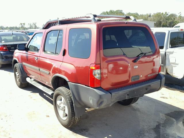 5N1ED28T11C557158 - 2001 NISSAN XTERRA XE MAROON photo 3