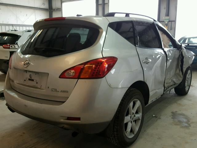 JN8AZ18W79W150159 - 2009 NISSAN MURANO S SILVER photo 4