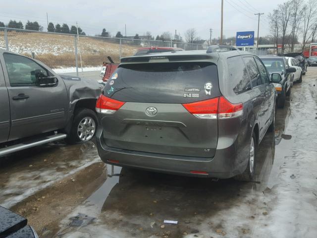 5TDKK3DC8BS137373 - 2011 TOYOTA SIENNA LE GRAY photo 4