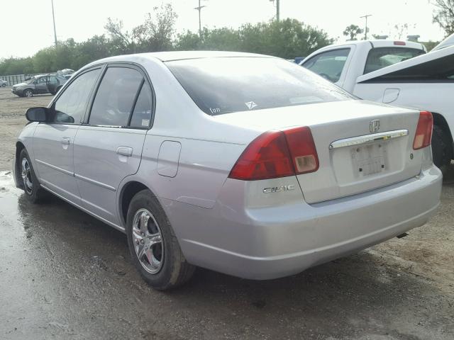 1HGES16562L024119 - 2002 HONDA CIVIC LX SILVER photo 3