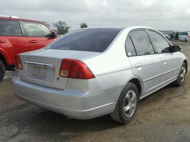 1HGES16562L024119 - 2002 HONDA CIVIC LX SILVER photo 4