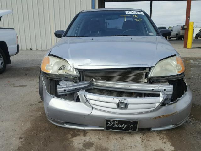 1HGES16562L024119 - 2002 HONDA CIVIC LX SILVER photo 9