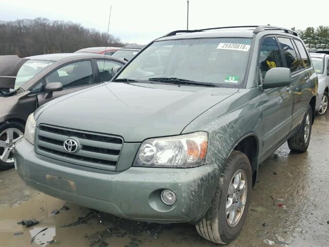 JTEEP21A250110717 - 2005 TOYOTA HIGHLANDER GREEN photo 2