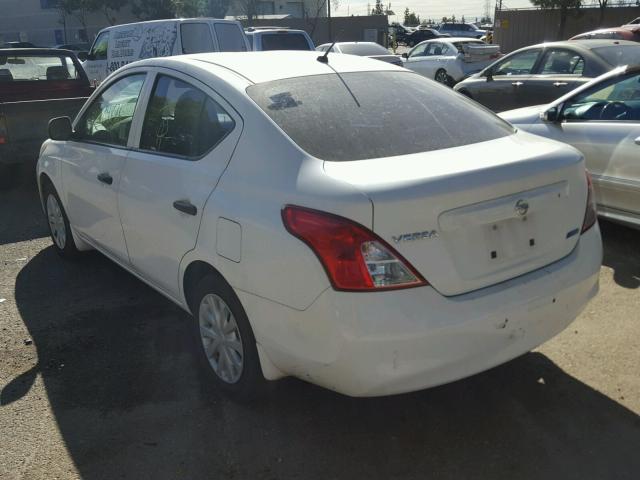 3N1CN7AP6CL899900 - 2012 NISSAN VERSA S WHITE photo 3