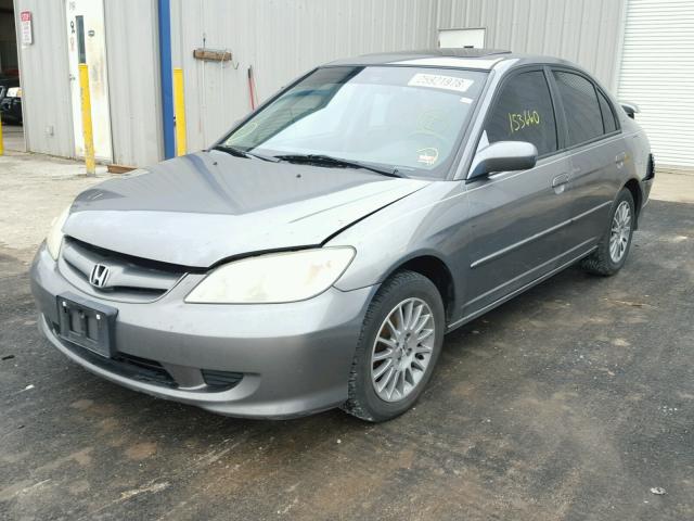 2HGES26775H541146 - 2005 HONDA CIVIC EX GRAY photo 2