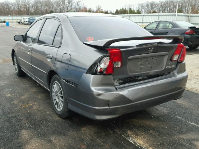 2HGES26775H541146 - 2005 HONDA CIVIC EX GRAY photo 3