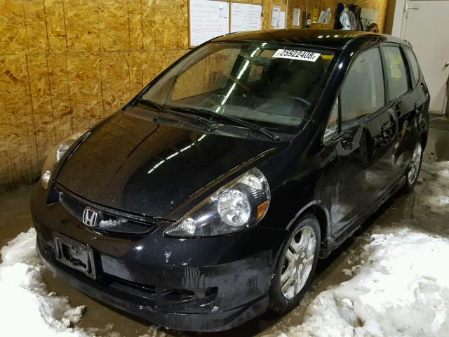 JHMGD37608S005129 - 2008 HONDA FIT SPORT BLACK photo 2