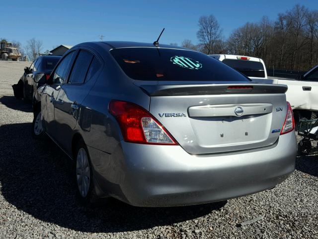 3N1CN7AP6DL888154 - 2013 NISSAN VERSA S GRAY photo 3