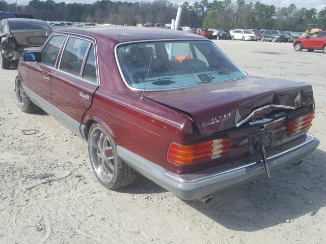 WDBCA35D8GA210906 - 1986 MERCEDES-BENZ 420 SEL MAROON photo 3