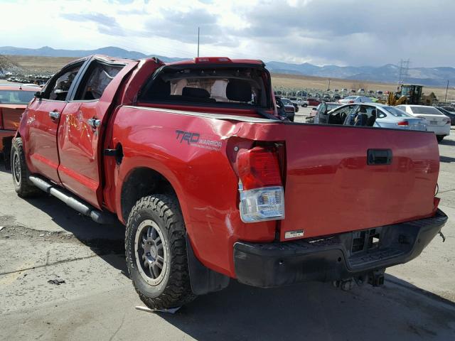 5TFDY5F13CX223748 - 2012 TOYOTA TUNDRA CRE RED photo 3