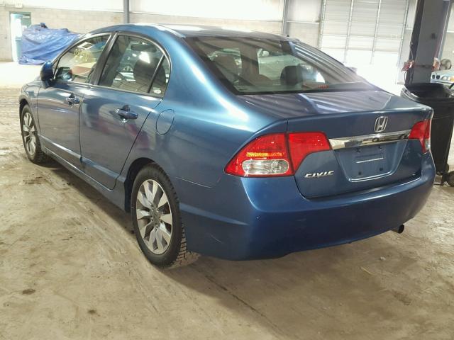 2HGFA16959H501429 - 2009 HONDA CIVIC EXL BLUE photo 3