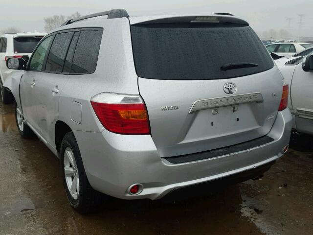 JTEES41A982059784 - 2008 TOYOTA HIGHLANDER SILVER photo 3