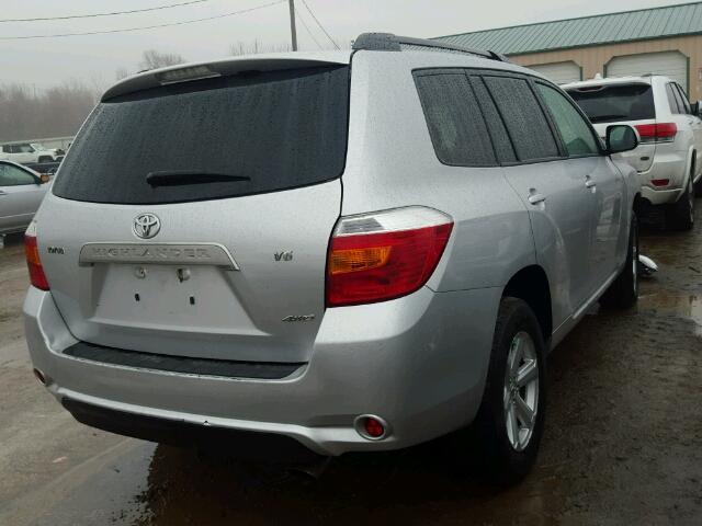 JTEES41A982059784 - 2008 TOYOTA HIGHLANDER SILVER photo 4