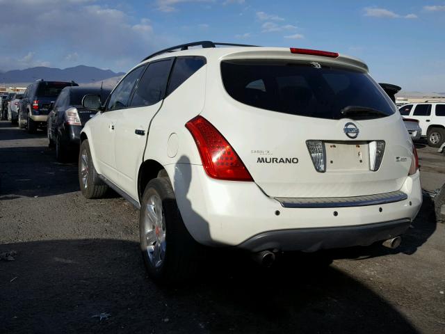 JN8AZ08W26W551012 - 2006 NISSAN MURANO SL WHITE photo 3