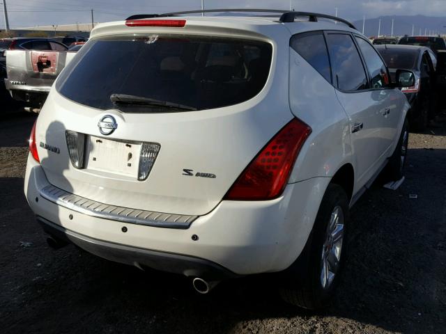 JN8AZ08W26W551012 - 2006 NISSAN MURANO SL WHITE photo 4