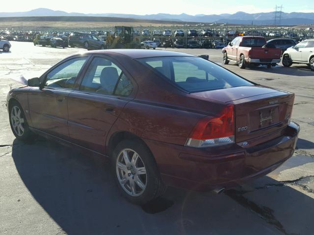 YV1RH592852445173 - 2005 VOLVO S60 2.5T BURGUNDY photo 3