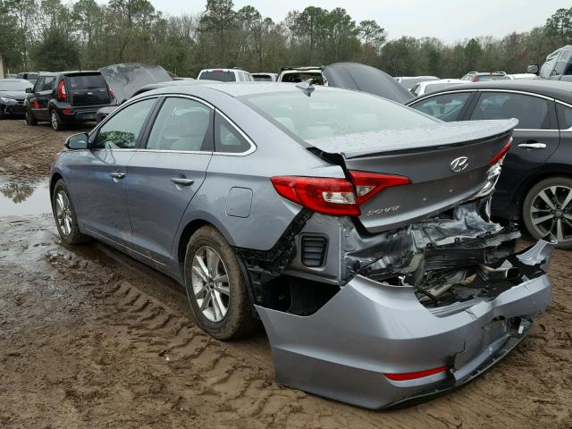 5NPE24AFXHH504824 - 2017 HYUNDAI SONATA SE GRAY photo 3