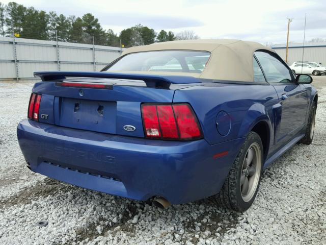 1FAFP45X23F313884 - 2003 FORD MUSTANG GT BLUE photo 4