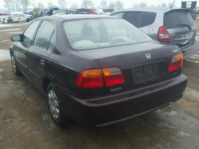 1HGEJ6679YL063474 - 2000 HONDA CIVIC LX MAROON photo 3