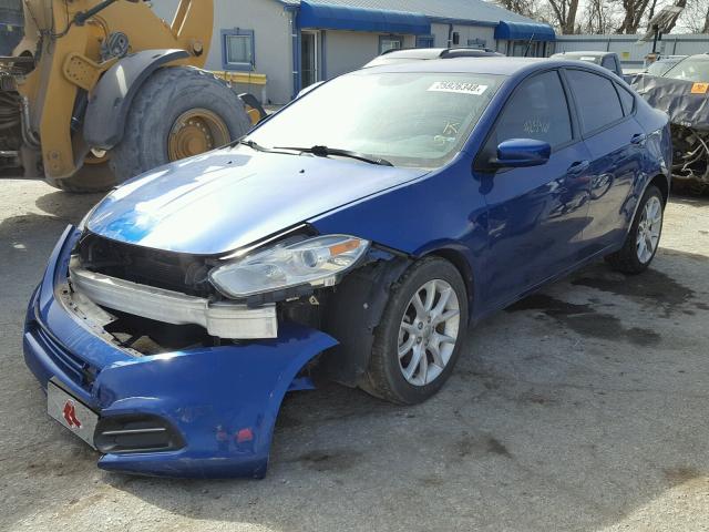 1C3CDFBA1DD131399 - 2013 DODGE DART SXT BLUE photo 2