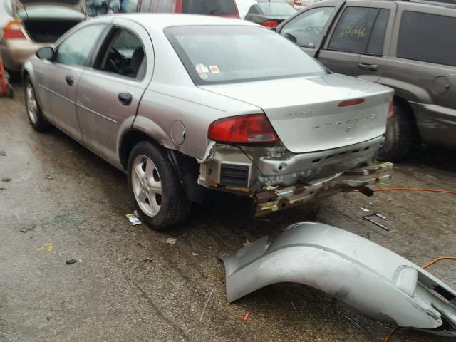 1B3EL36R04N326735 - 2004 DODGE STRATUS SE SILVER photo 3