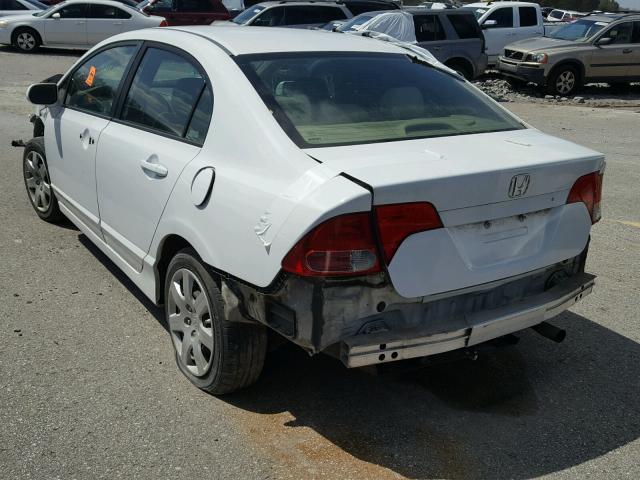 1HGFA16597L102780 - 2007 HONDA CIVIC LX WHITE photo 3